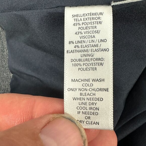 Loft Womens Blazer Jacket Size 0 Charcoal Gray Polyester Viscose Linen Blend - Picture 6 of 6